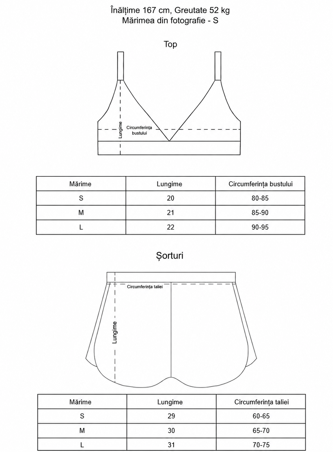 Tabelul mărimilor Women S / M / L – класична